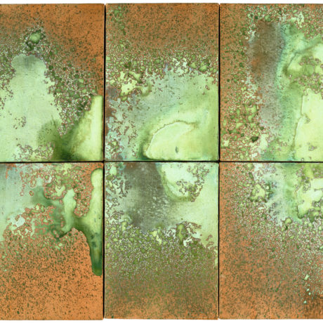 Andy Warhol, Oxidation, 1977–78. Urine and metallic paint on canvas, six canvases, each 35.6 x 25.4 cm. Collection Norman and Norah Stone San Francisco © The Andy Warhol Foundation for the Visual Arts, Inc., NY, Photo by Phillips_Schwab.jpg