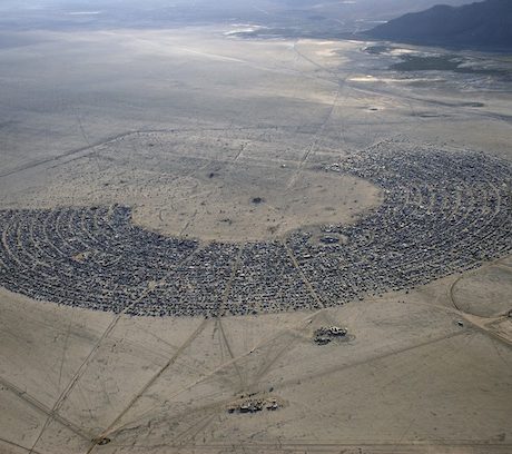 Compass of the Ephemeral, aerial shot of Black Rock City by Will Roger (2005)