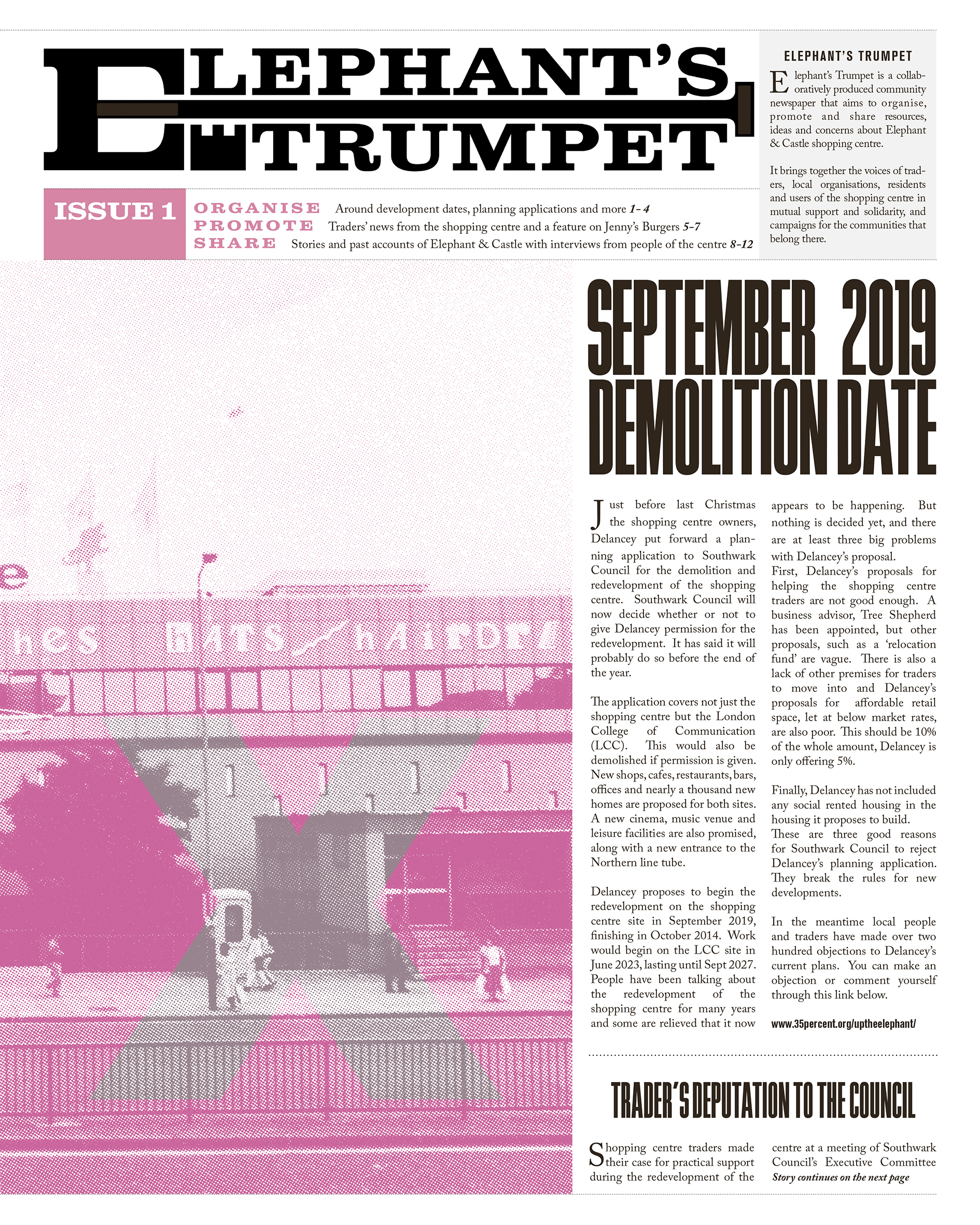 Elephant's Trumpet Front Page Issue 1, from the series Elephant Castle, 2018 Â© Eva Sajovic