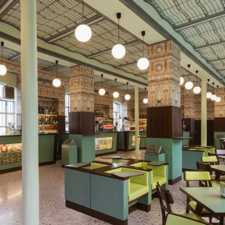 Bar Luce, designed by Wes Anderson Fondazione Prada Milano 2015. Photo by Attilio Maranzano. Courtesy Fondazione Prada