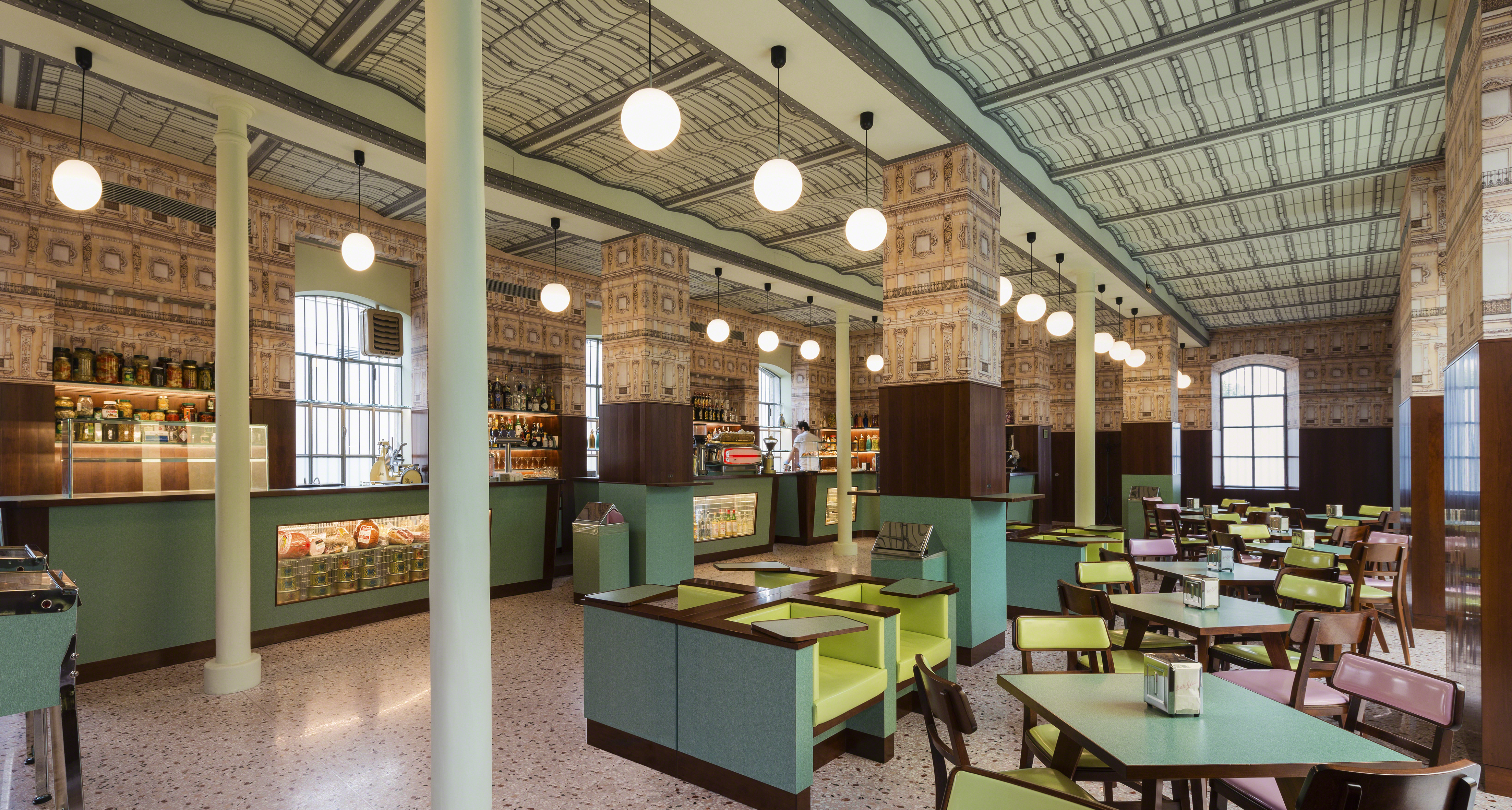 Bar Luce, designed by Wes Anderson Fondazione Prada Milano 2015. Photo by Attilio Maranzano. Courtesy Fondazione Prada