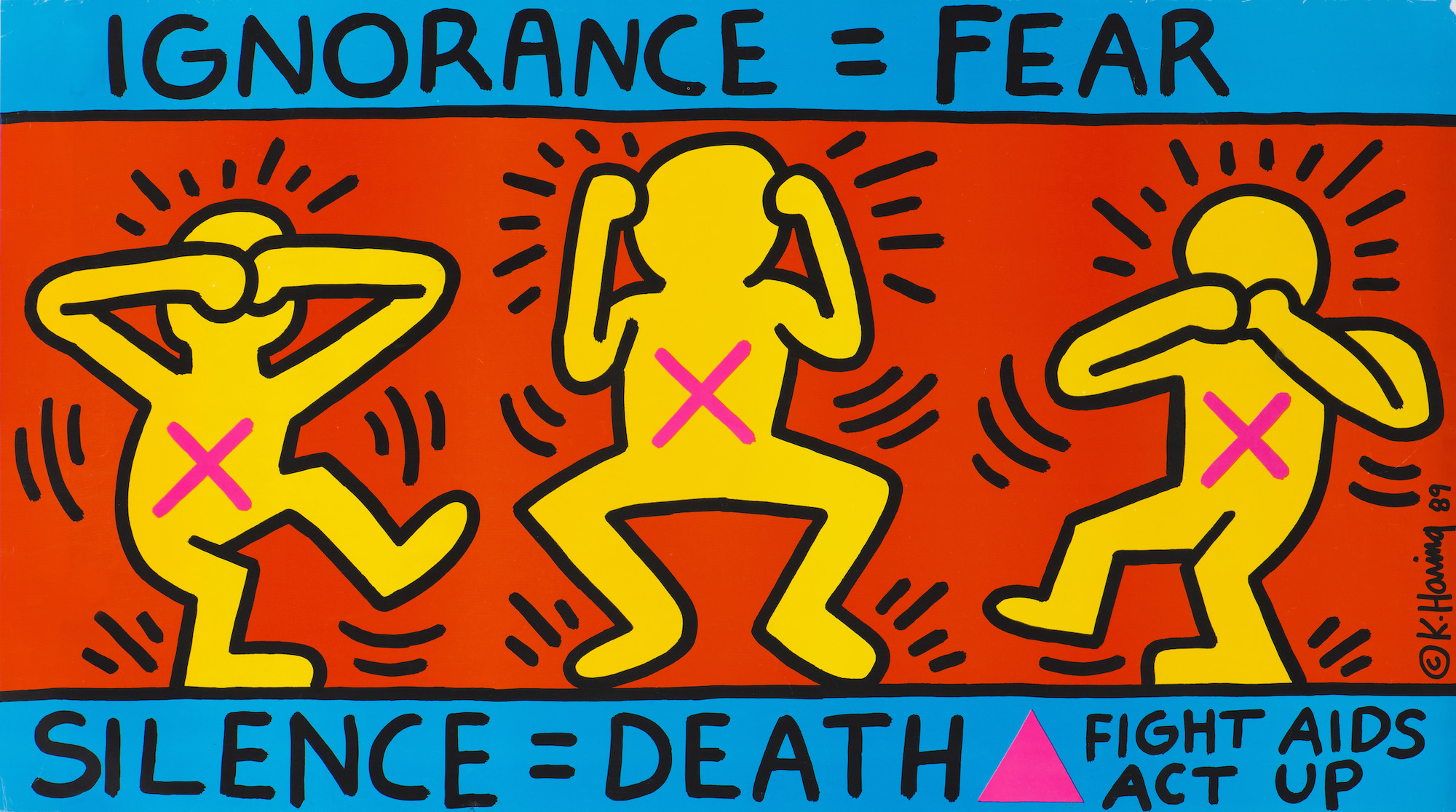 Keith Haring, Ignorance = Fear, 1989. © Keith Haring Foundation/ Collection Noirmontartproduction, Paris