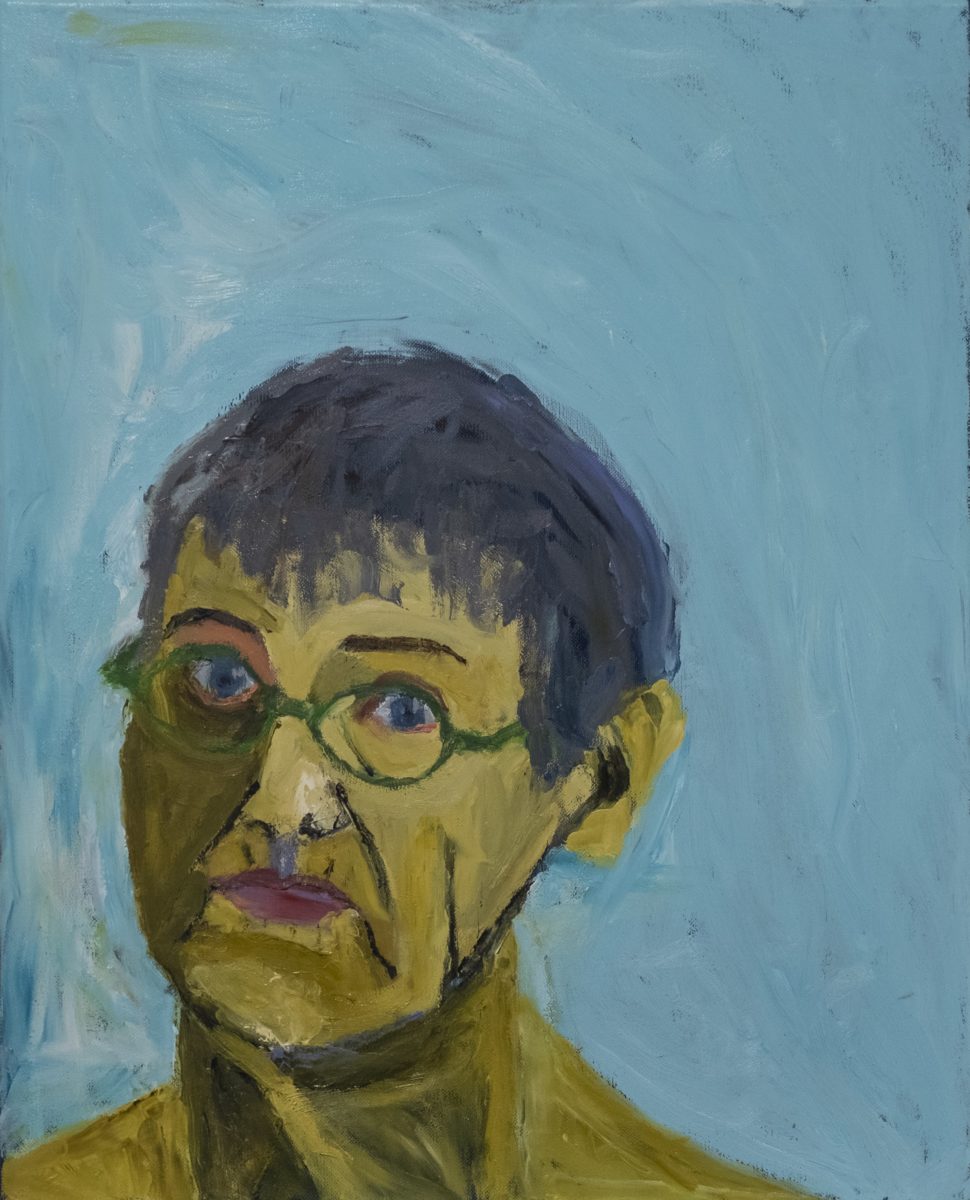 Lucy Jones, Green Glasses, 2018, oil on canvas, © Lucy Jones, Courtesy of Flowers Gallery London and New York