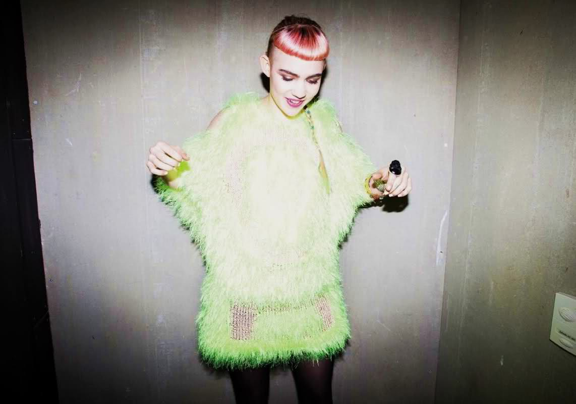 Lu La Loop, fluoro toxic monster jumper, worn by Grimes