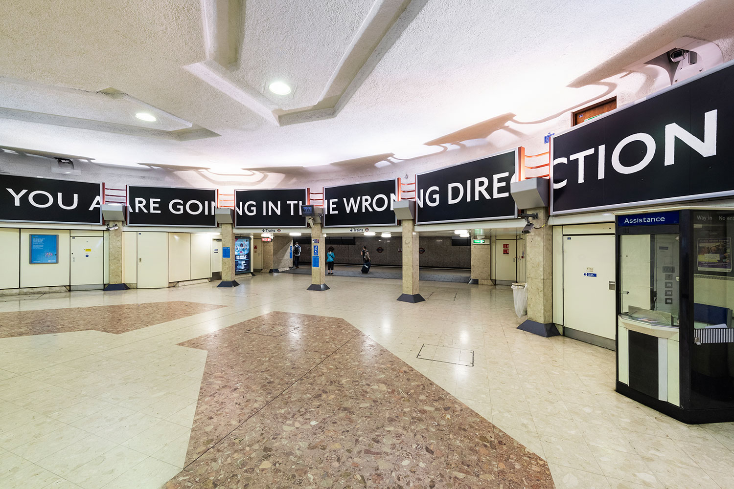 Laure Prouvost, You are deeper than what you think, Heathrow Terminal 4 station, 2019. Commissioned by Art on the Underground. images by Thierry Bal