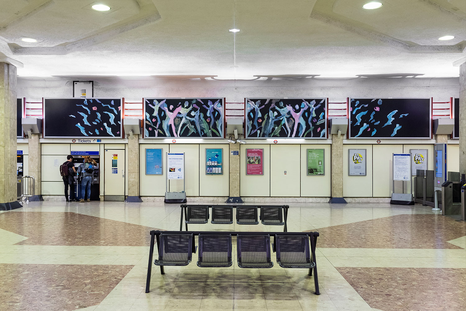 Laure Prouvost, You are deeper than what you think, Heathrow Terminal 4 station, 2019. Commissioned by Art on the Underground. images by Thierry Bal