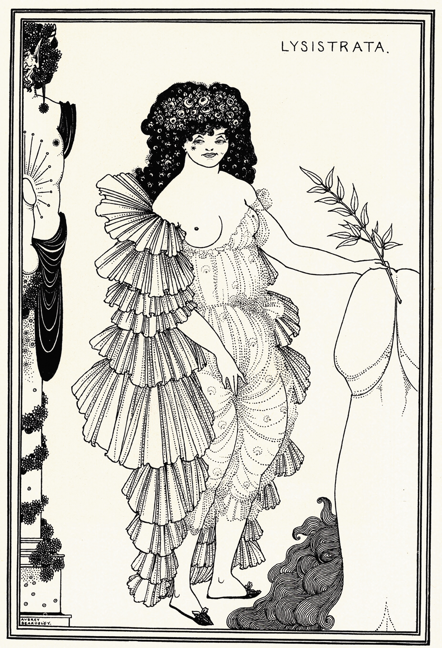 Aubrey Beardsley, Lysistrata Shielding her CoynteI, illustration to Lysistrata by Aristophanes, 1896, Private Collection