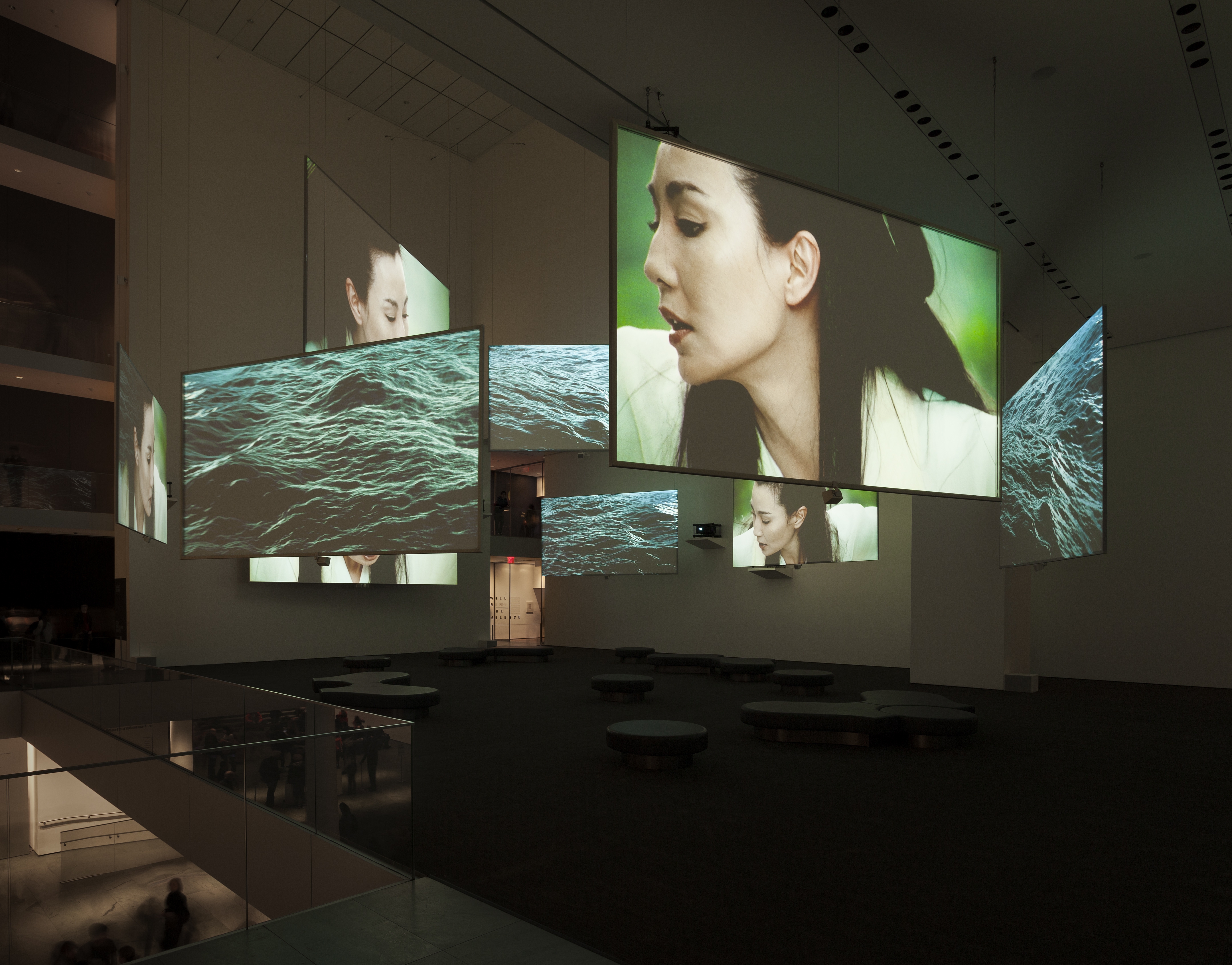 Isaac Julien, Ten Thousand Waves, 2010. Nine-screen installation, 35mm film transferred to High Definition, 9.2 surround sound, 49' 41". Installation view, the Museum of Modern Art, New York, 2013. Courtesy of the artist, Metro Pictures Gallery, New York and Victoria Miro, London/Venice. Photographer: Jonathan Muzikar