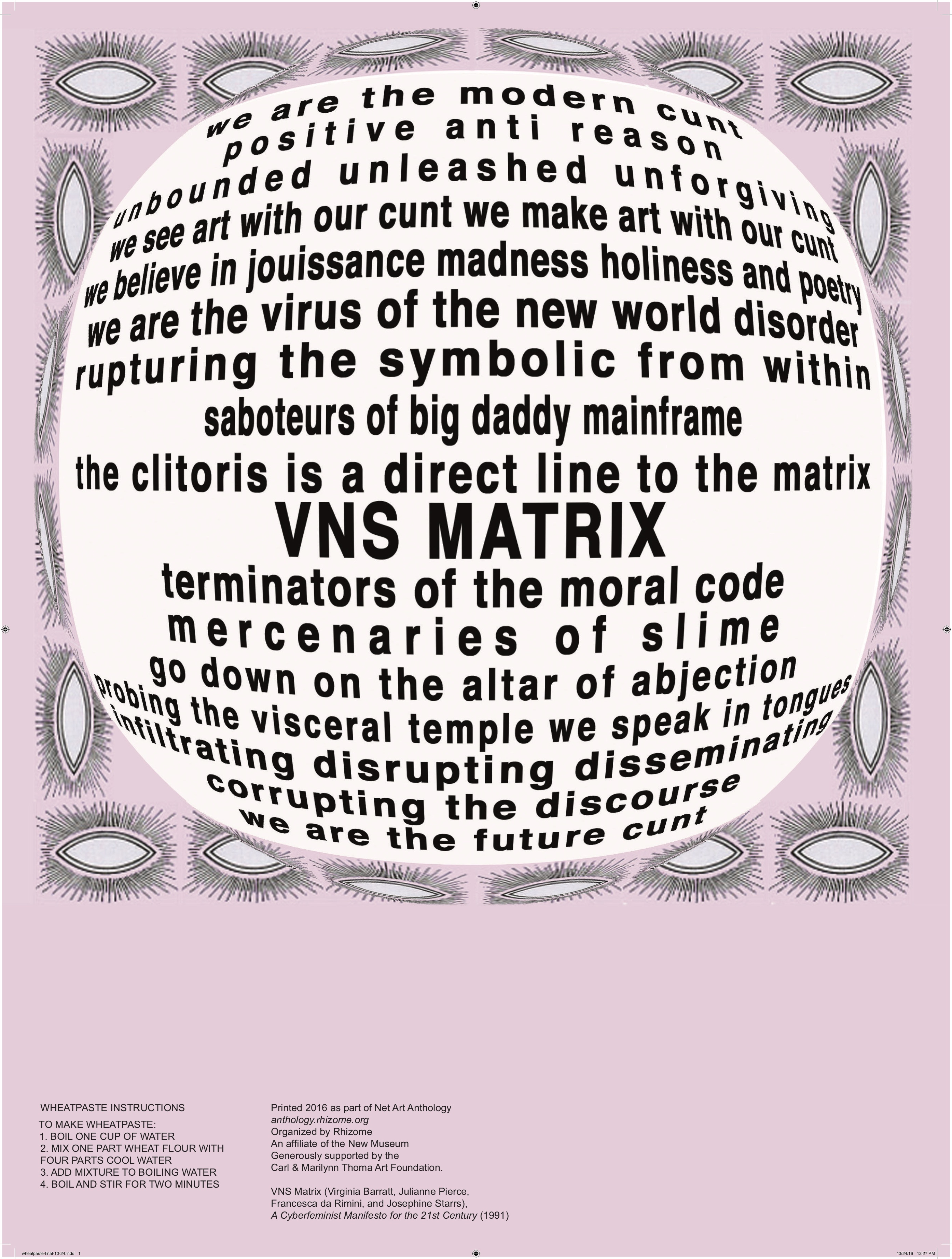 A Cyberfeminist Manifesto for the 21st Century, Courtesy of VNS Matrix