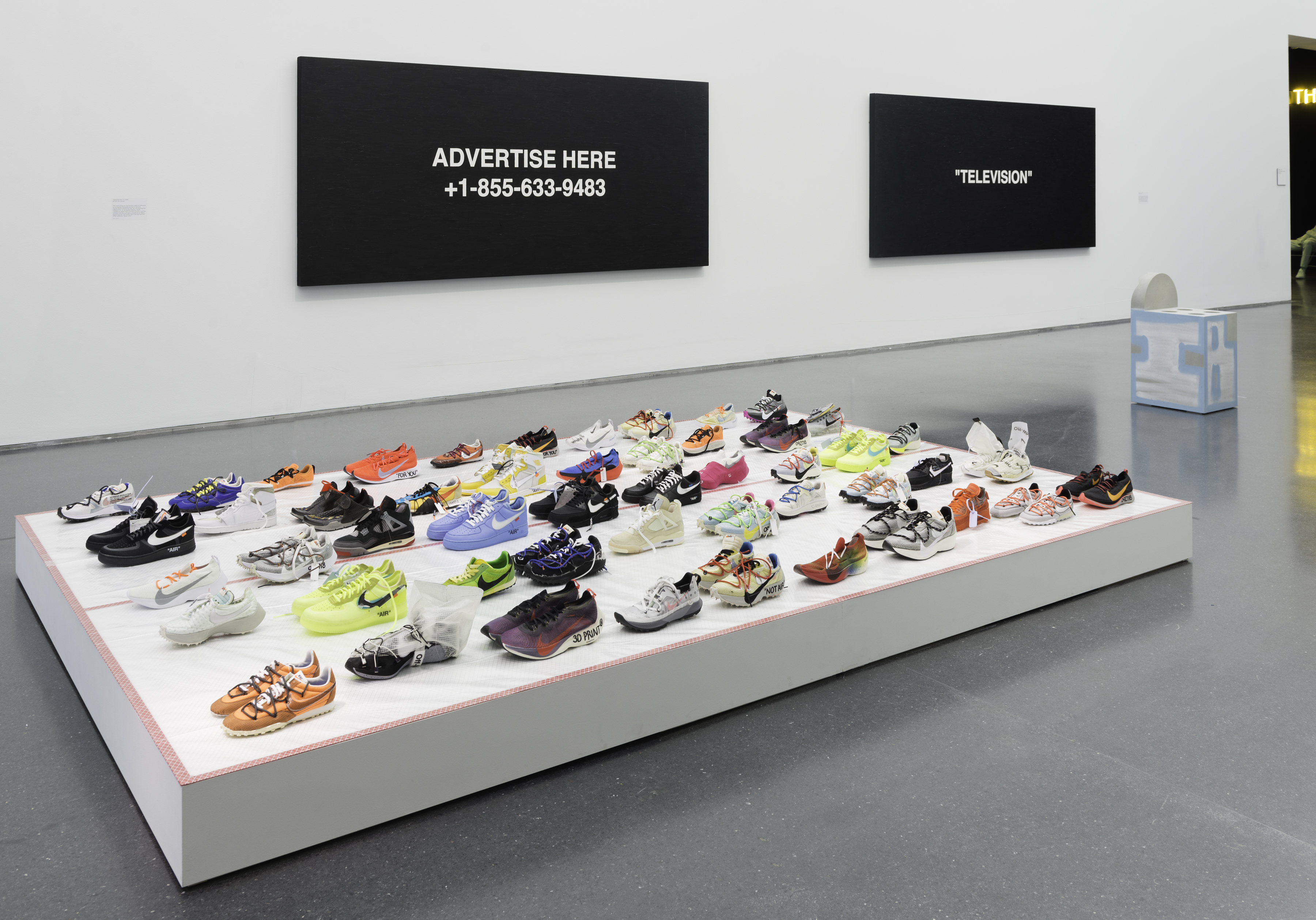 virgil abloh's solo exhibition interrogates advertising and the media