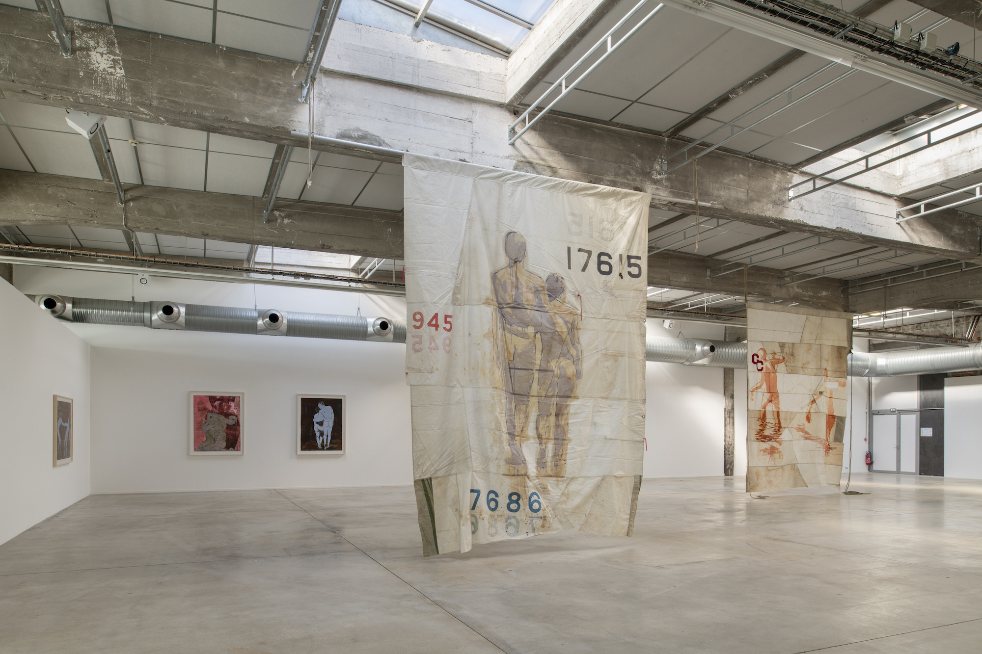 Claire Tabouret, If Only The Sea Could Sleep (With Aska Matsumiya and Alex Somers Soundtrack), 2019 at Hangar Ã  Bananes, HAB Galerie, Nantes, France. Photo by Martin Argyroglo