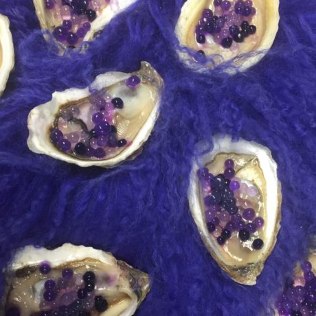 Oysters with agar pearls for KARA photoshoot, November 2018