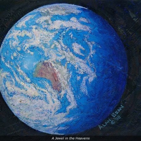 Alan Bean, A Jewel in the Heavens, 2006. Textured acrylic and moon dust