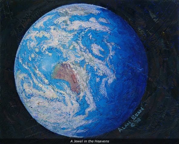 Alan Bean, A Jewel in the Heavens, 2006. Textured acrylic and moon dust