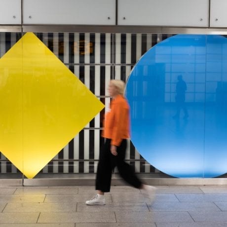 Daniel Buren, Diamonds and Circles at Tottenham Court Road Station