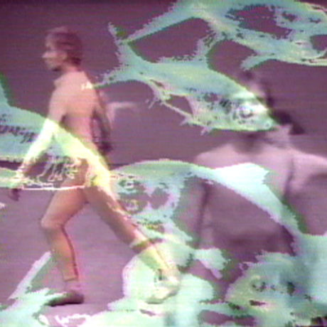 Merce by Merce by Paik: Part One: Blue Studio: Five Segments 1975-1976. Part of Merce by Merce by Nam June Paik. In collaboration with Charles Atlas, Merce Cunningham, and Shigeko Kubota. Music: John Cage, David Held. Host: Russell Connor Courtesy of Electronic Arts Intermix (EAI), New York