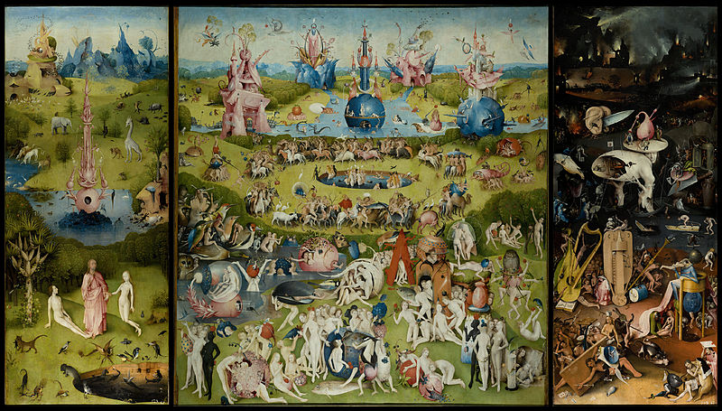 Hieronymus Bosch, The Garden of Earthly Delights. Via Wiki Commons