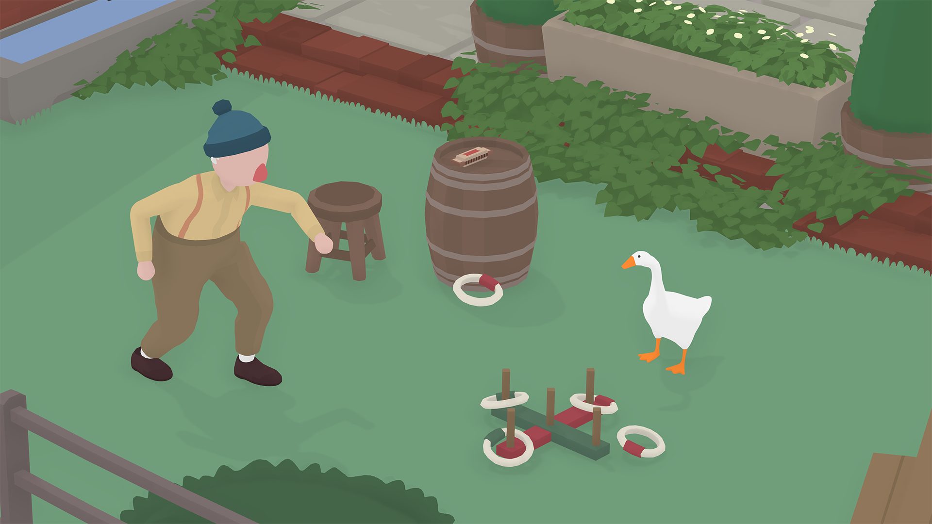 Still from Untitled Goose Game, 2019, Courtesy House House