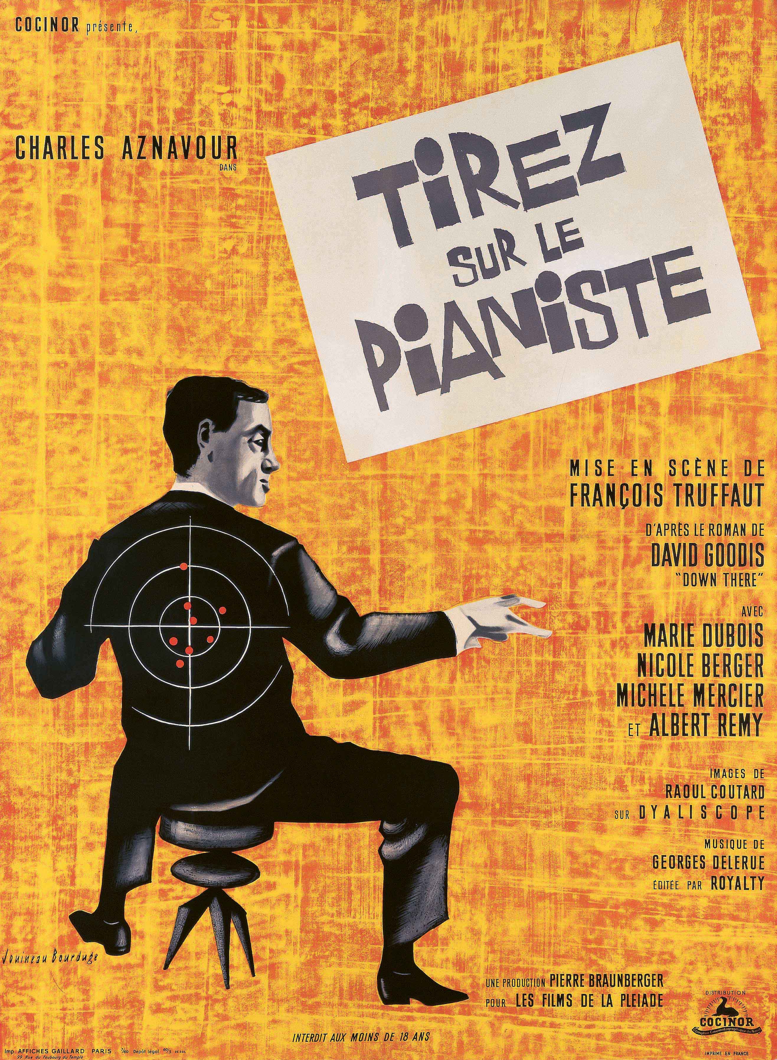 Tirez sur le pianiste (1960), French one sheet Jouineau Bourduge ELEPHANT