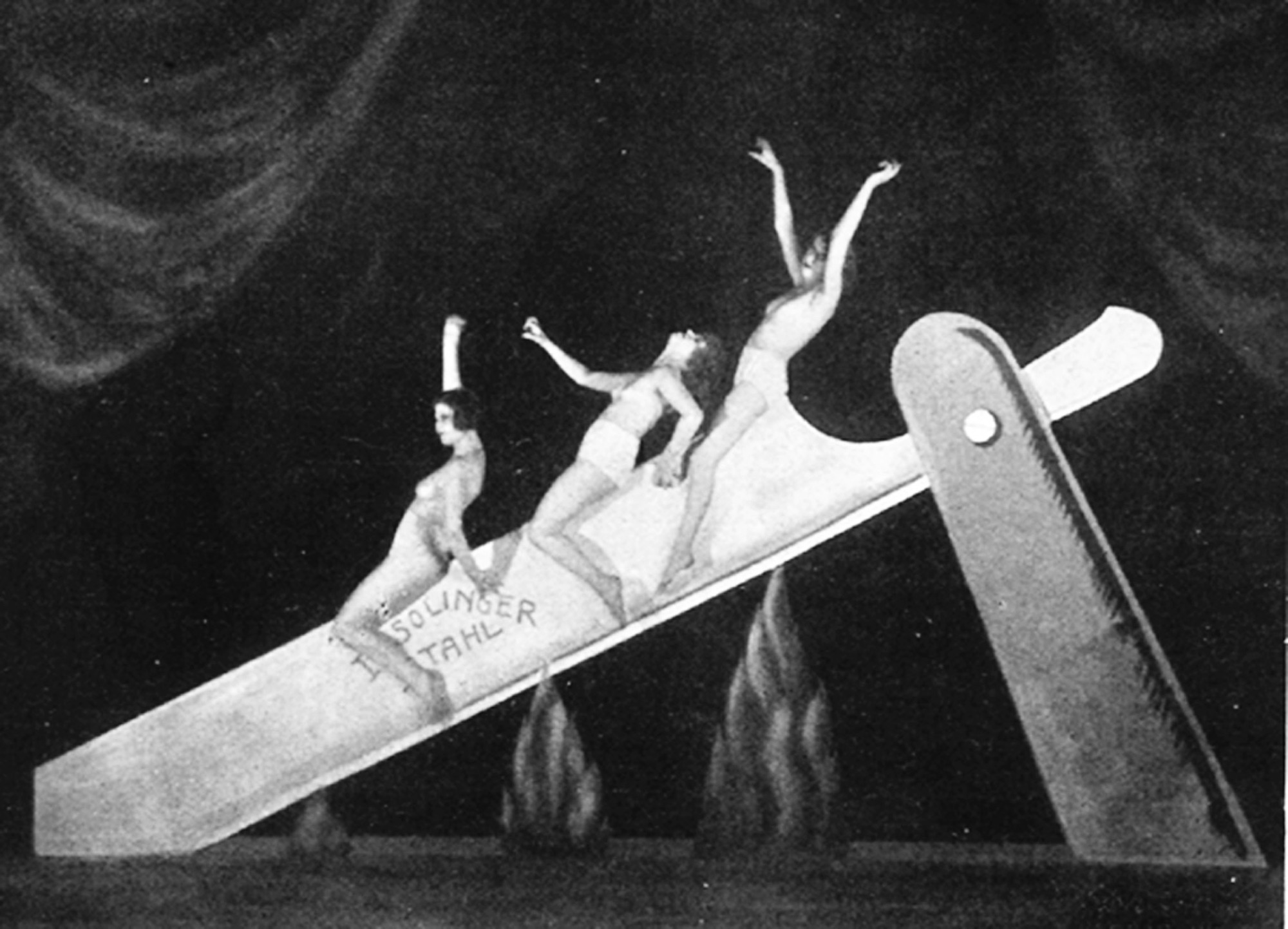 15. Unknown photographer 'Slide on the Razor', performance as part of the  Haller Revue 'Under and Over', Berlin, 1923 - ELEPHANT