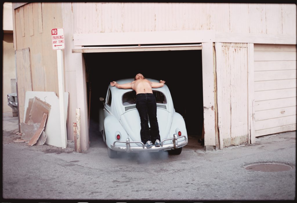 A still from Burden , showing the artist performing Trans-Fixed (1972). Courtesy Magnolia Pictures. Â© 2019 Chris Burden 