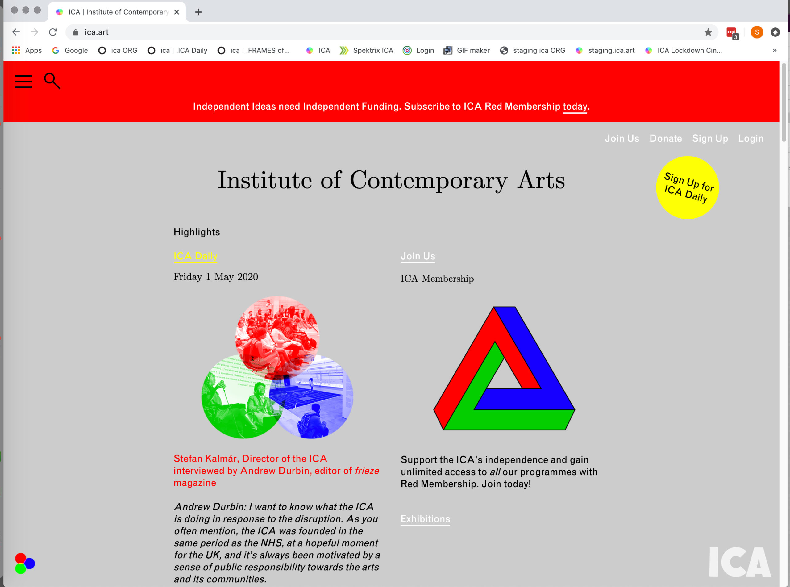 ICA website design