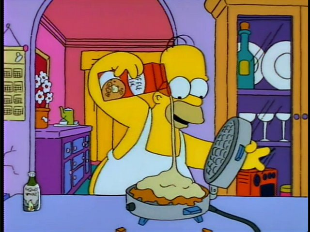 Screenshot from The Simpsons, Moon Waffle