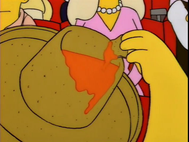 Screenshot from The Simpsons, Nacho Hat