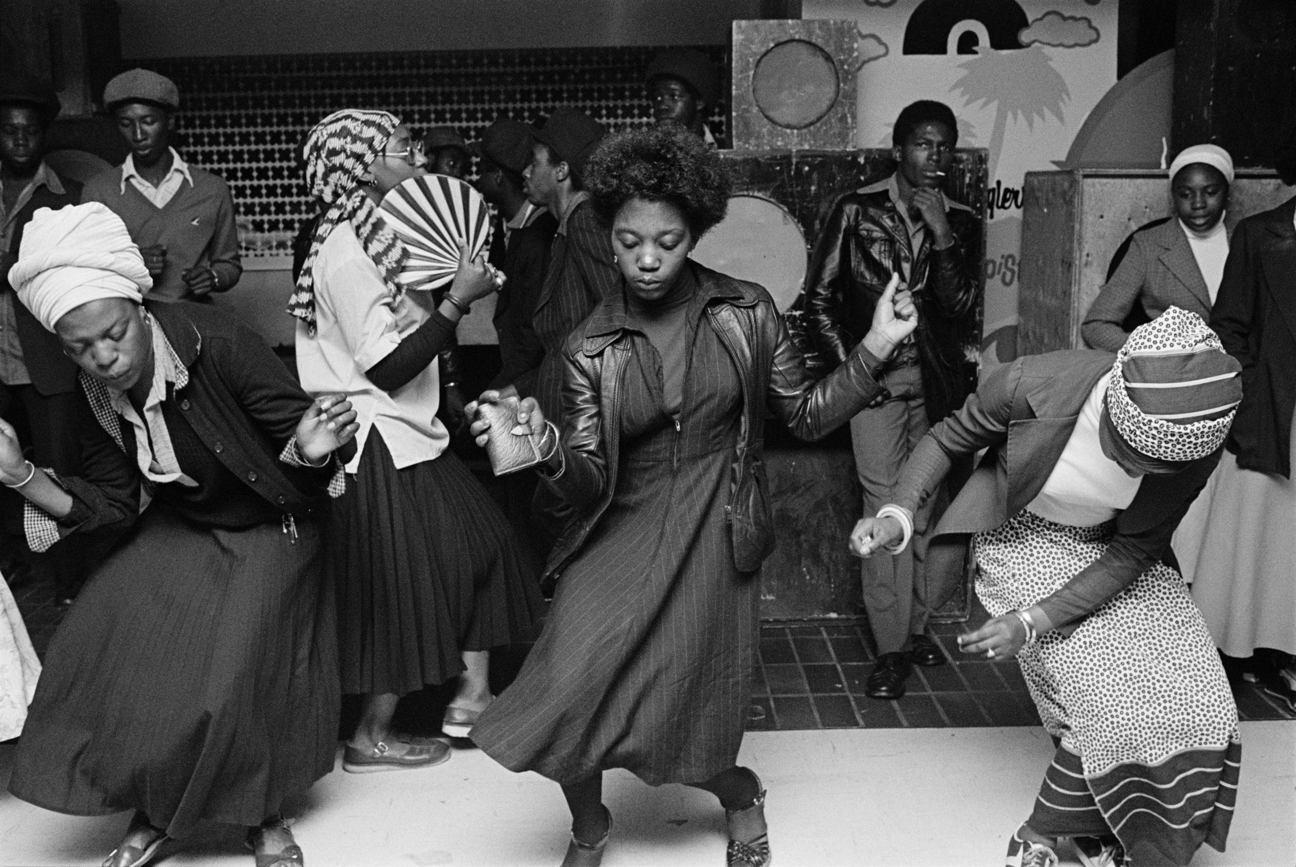 Black women dancing in a Wolverhampton youth club, 1978.