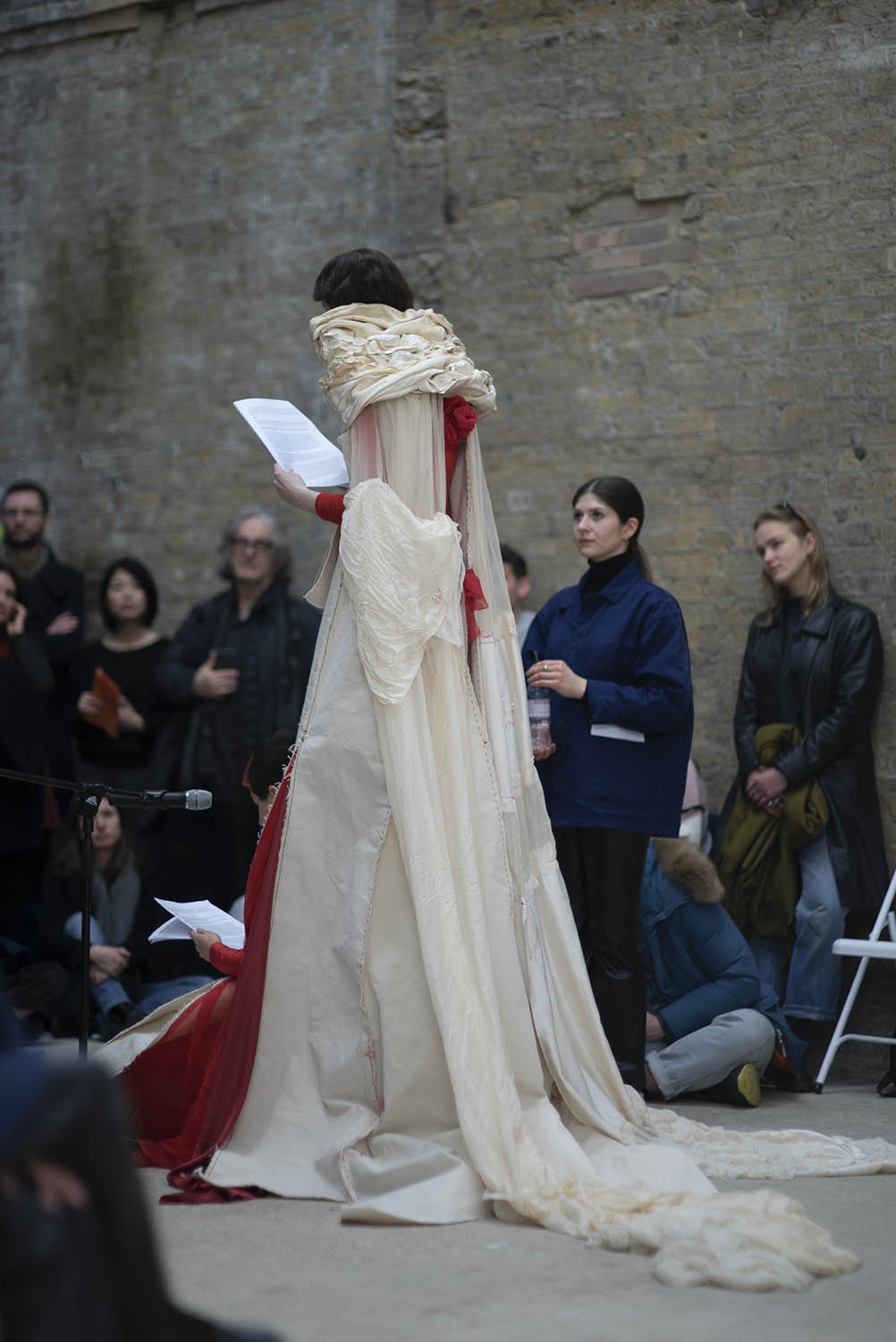 How Deep Is Your Love (2019â€“20). Performance wearing sculptures (Scrofula II and Dress for a Blemmye). Performed at As If, Goldsmiths CCA, 2020. Courtesy Rosie Taylor