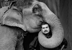 Ram Prakash Singh with his Elephant, Shyama, Great Golden Circus. Ahmedabad, India, 1990. Courtesy Steidl