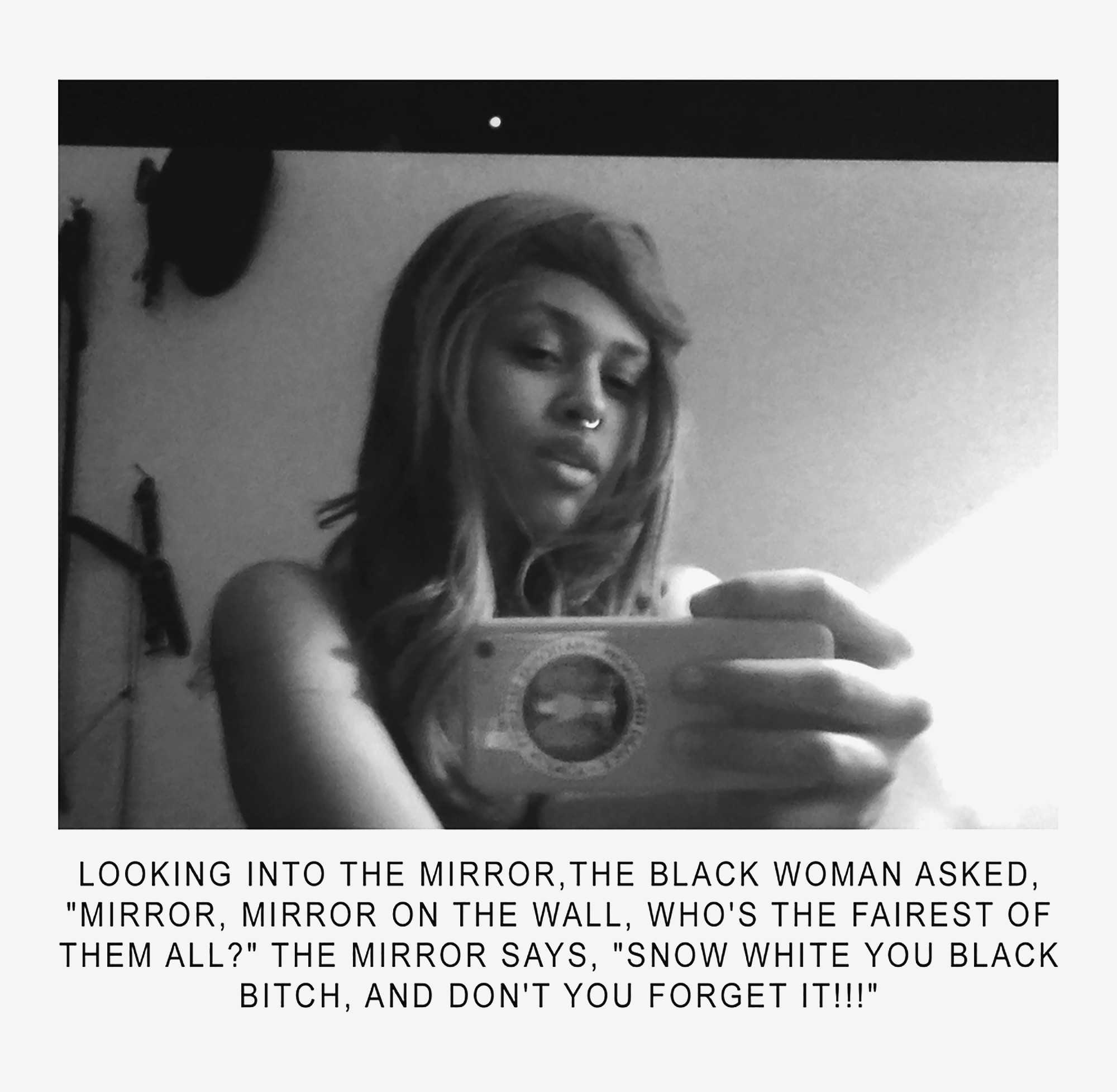 shawné michaelain holloway, mirror-mirror_(newGen_TechEdit) blackbitch1.png, 2015. Courtesy of the artist