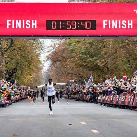 Thomas Lovelock, INEOS 1:59 Challenge, Vienna, 2019. Courtesy Bob Martin Photography