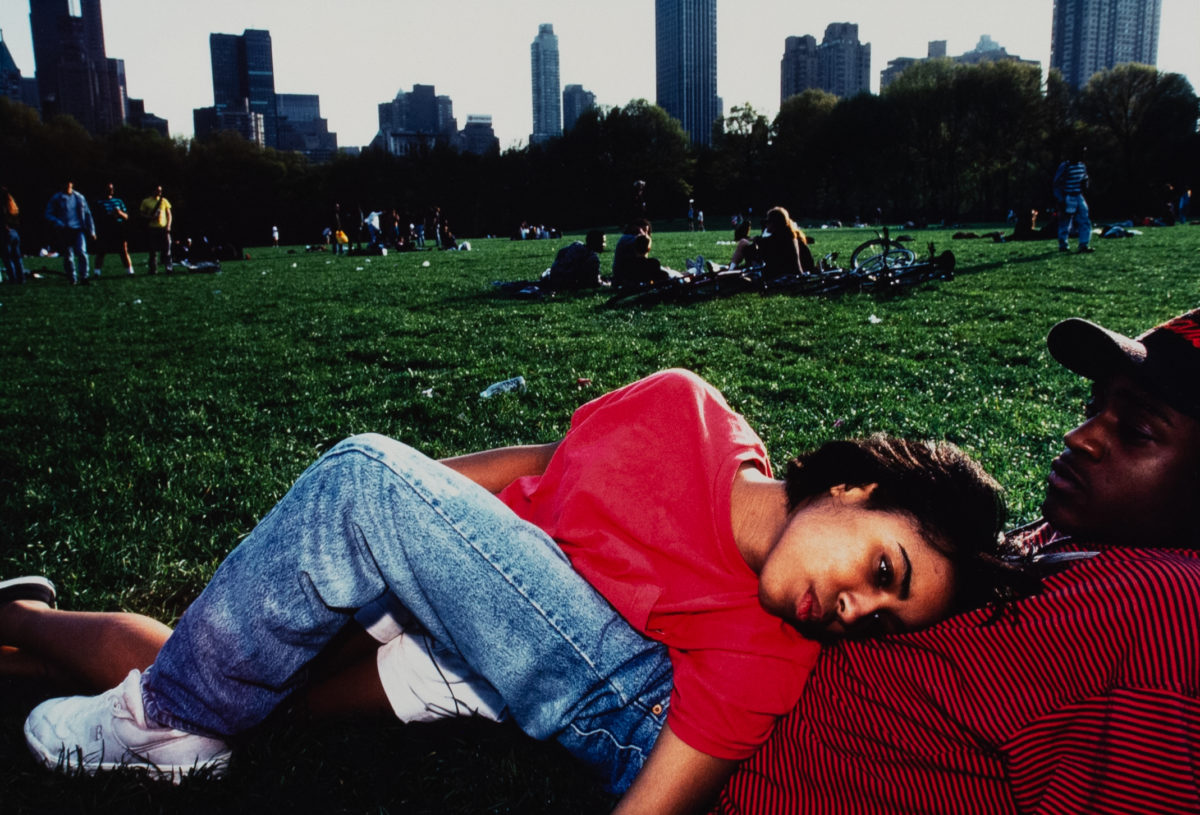 Couple Reclining and Skyline, Central Park, 1991. Courtesy Queens Museum © Bruce Davidson/Magnum Photos.