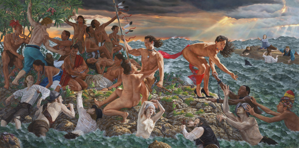 Kent Monkman (Cree, b. 1965). Welcoming the Newcomers, 2019. Image courtesy of the artist