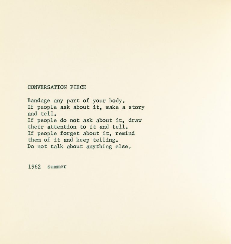 Conversation Piece, an event score from Grapefruit. Limited first edition, 1964