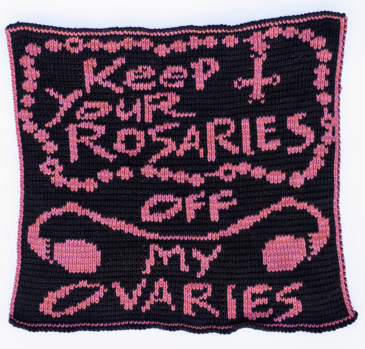Lisa Anne Auerbach, Keep Your Rosaries Off My Ovaries, 2020. Courtesy of the artist and GAVLAK Los Angeles / Palm Beach.