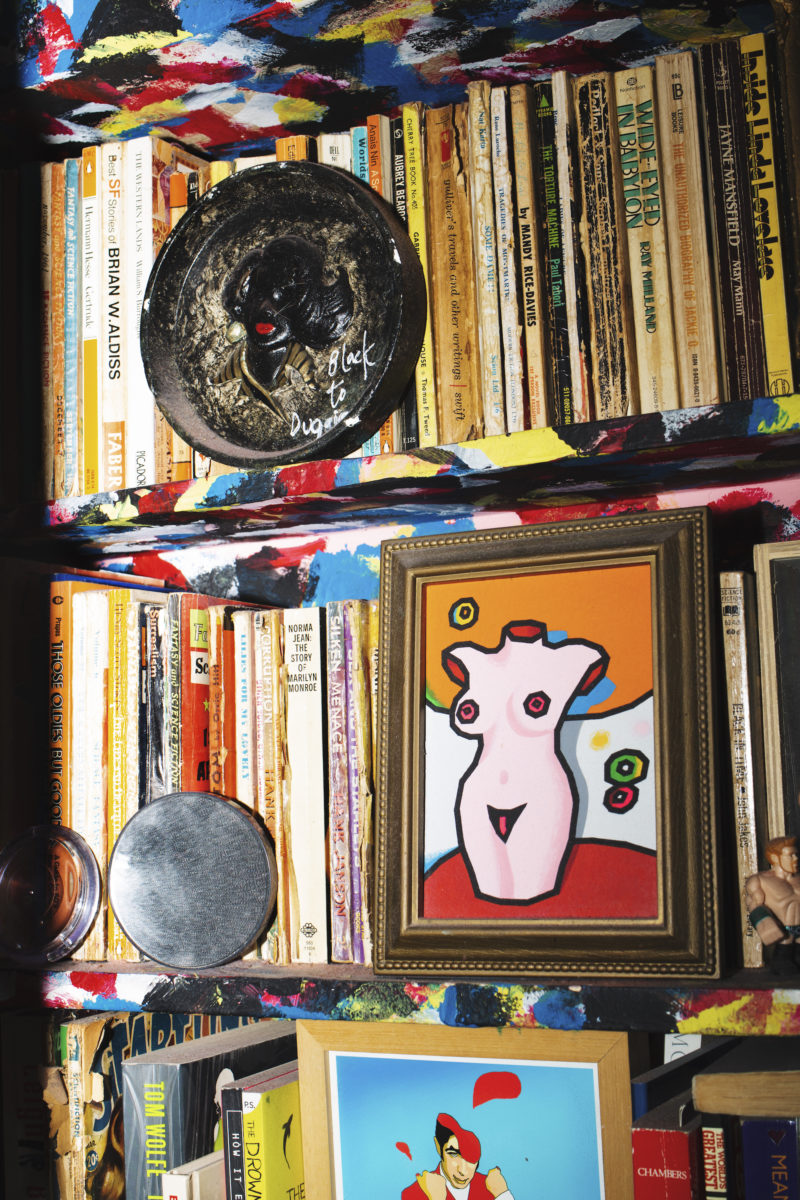 Ornaments, books and furnishings in Duggie Fields' West London home, photographed by Louise Benson for Elephant