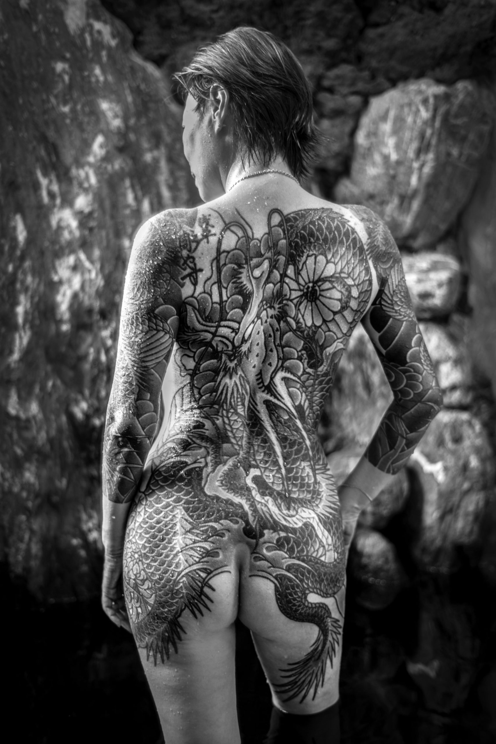 Yumi san in the Japanese traditional bath (onsen), Chiba, 2018