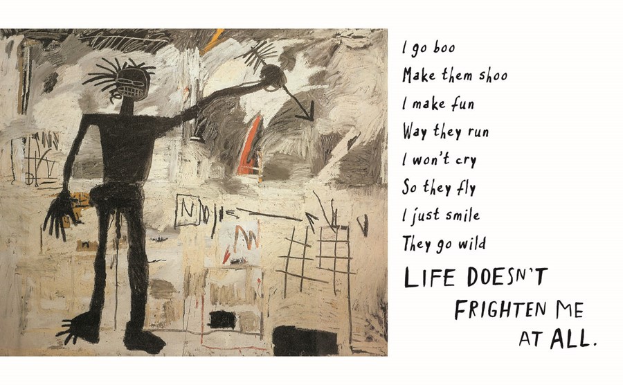 Spread from the 25th Anniversary Edition of Life Doesn't Frighten Me. Courtesy Abrams Books