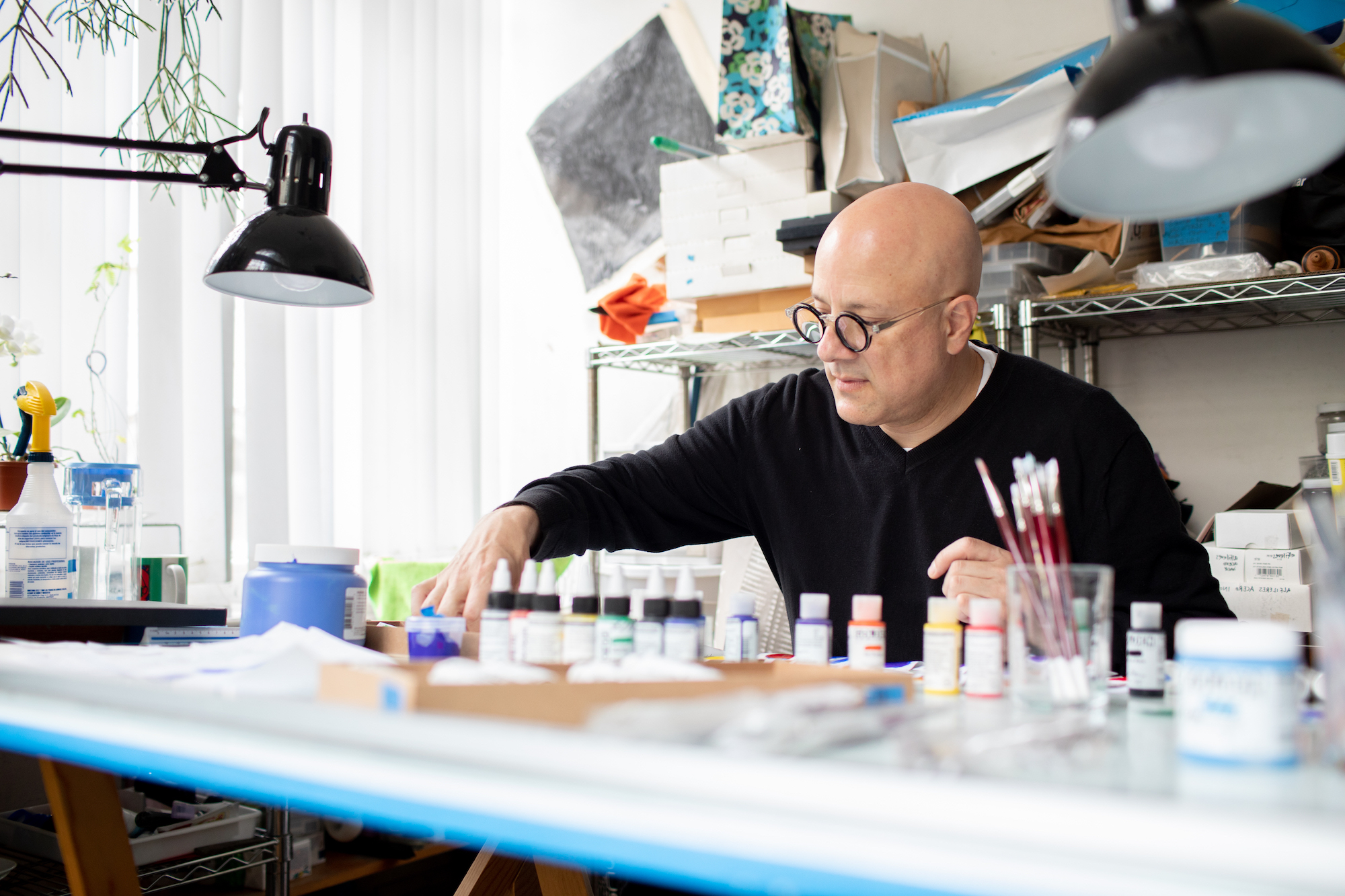 Gabriel de la Mora was photographed in his studio by Andrew Reiner for Elephant