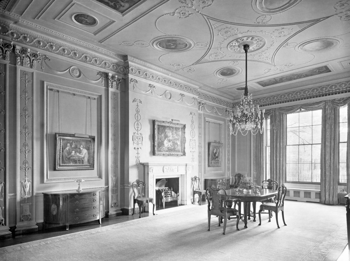 View of the Courtaulds’ dining room in Home House, 20 Portman Square, London, 1932 © Country Life