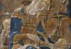 Donatello (born Donato di Niccolò di Betto Bardi), c.1386 – 1466, “Mary with Child and Angels”, so-called “Madonna dei Cordai” (Madonna of the Rope Makes), c. 1433/35. Museo Bardini, Florence, Italy