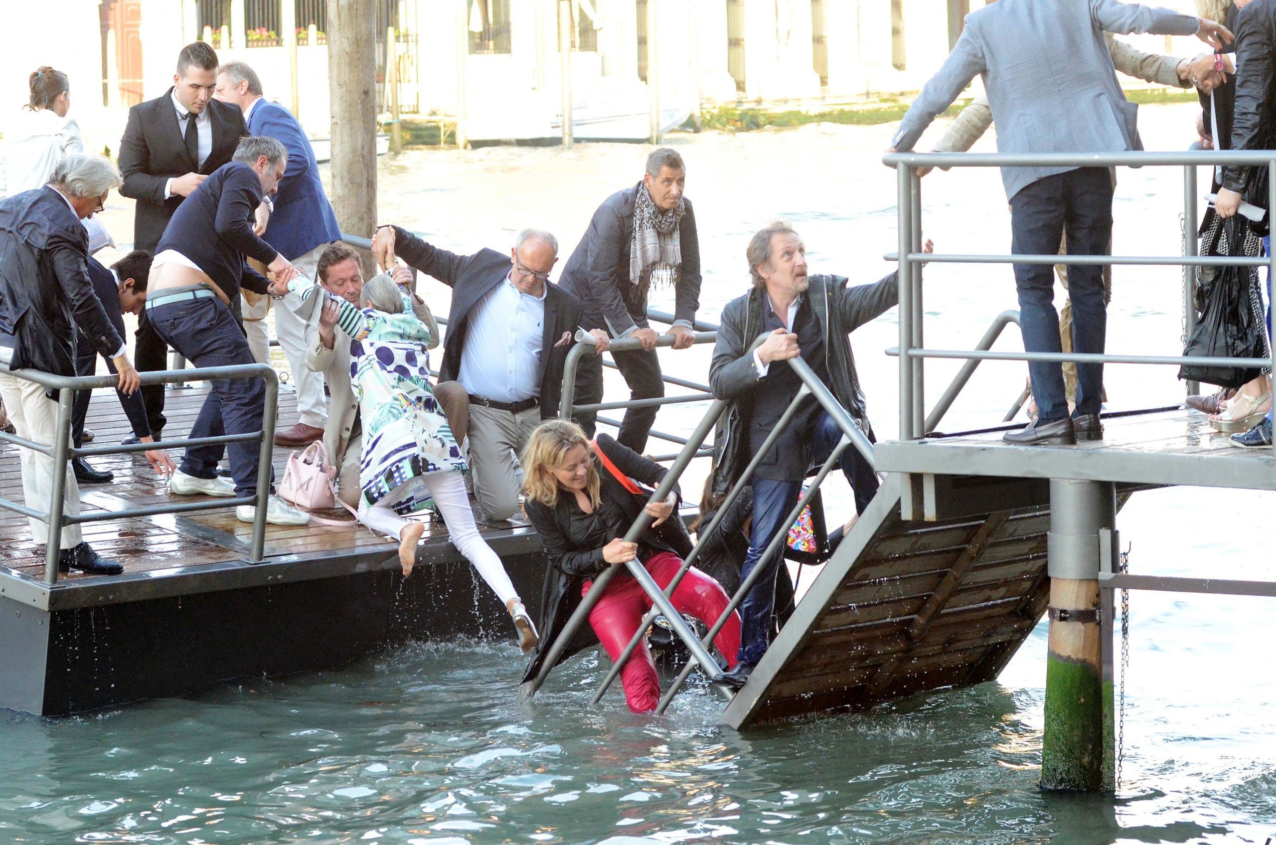 Visitors to the Venice Biennale fall into the canal, 2015 Â© Backgrid