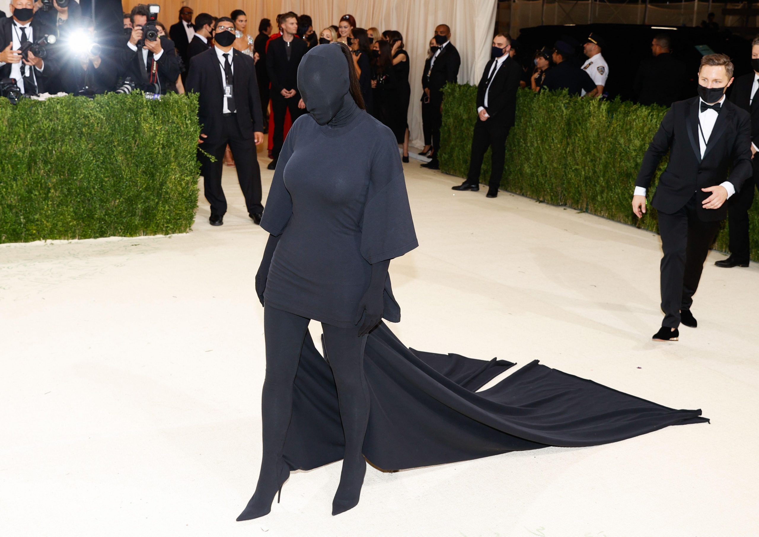Kim Kardashian arrives on the red carpet for The Met Gala, 2021. Photo by John Angelillo/UPI. Credit: UPI/Alamy Live News