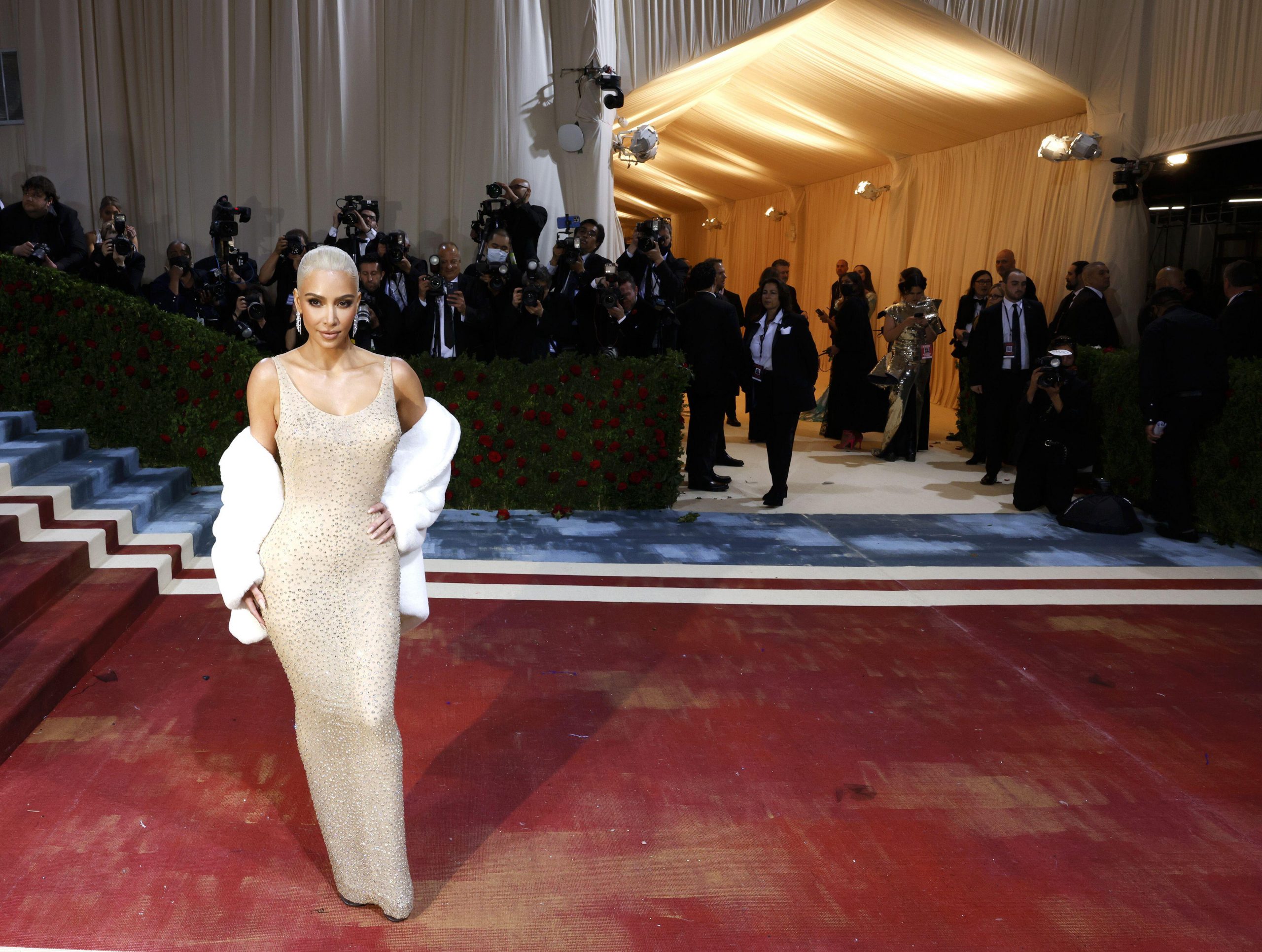 Kim Kardashian arrives on the red carpet for The Met Gala, 2022. Photo by John Angelillo/UPI. Credit:
