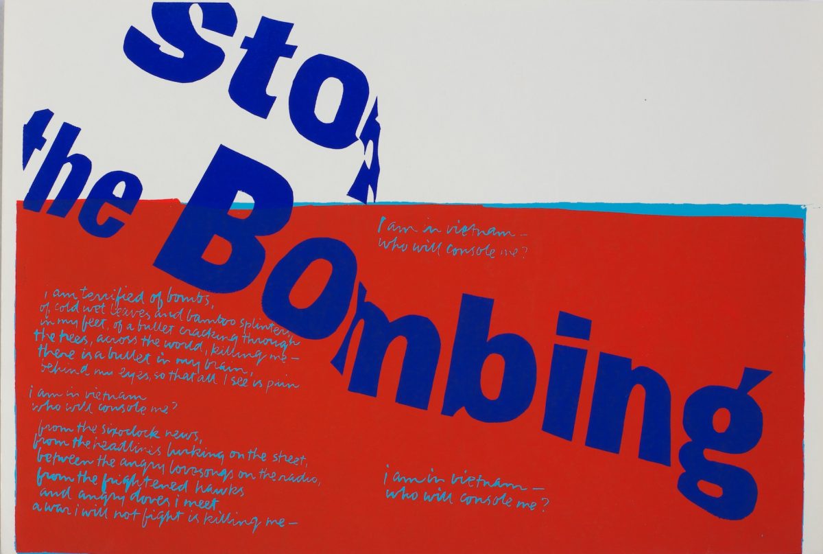 stop the bombing, 1967. Courtesy Corita Art Center, Los Angeles 