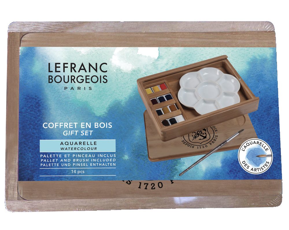 Fine Watercolour Set Of 12 Half Pan - Lefranc Bourgeois