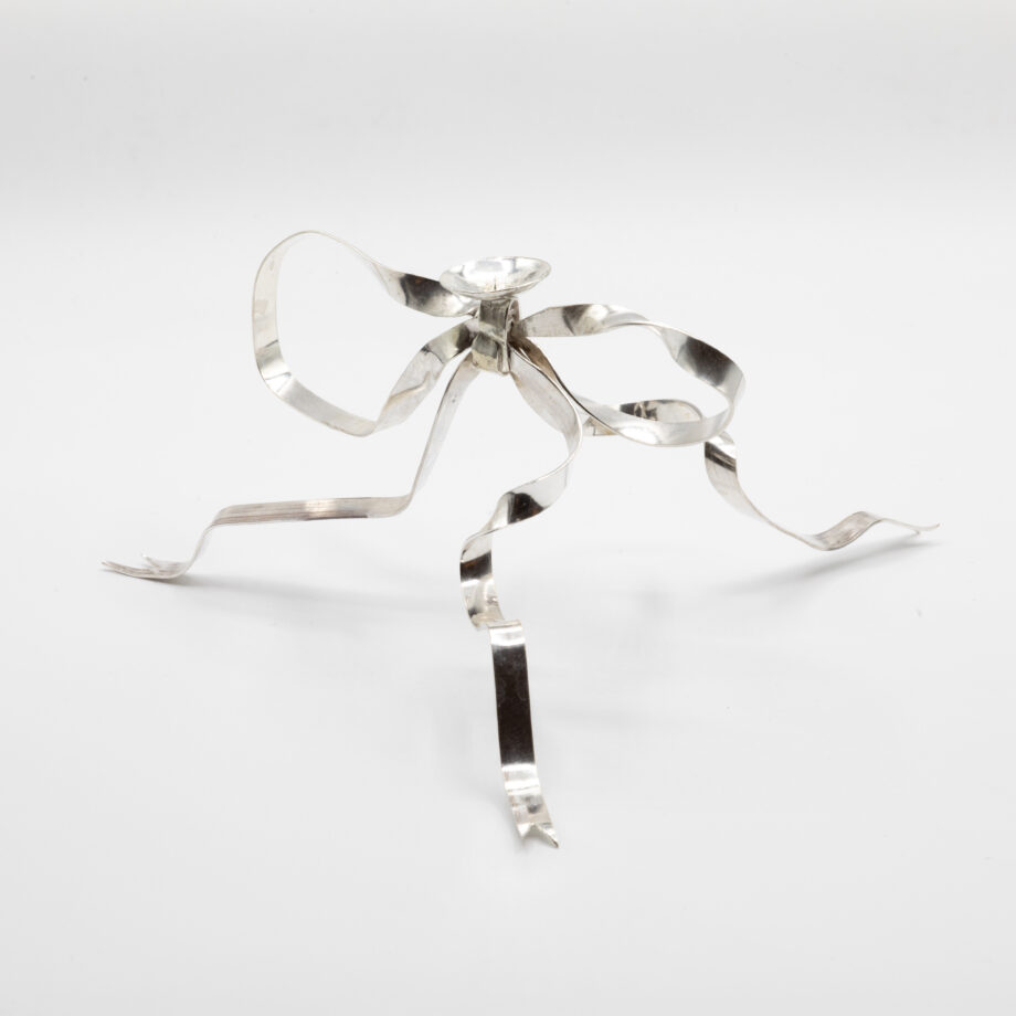 Leo Costelloe Ribbon Candleholder 2024 Sterling Silver 8.5 X 16 X 19cm. Image Courtesy Of The Artist And STUDIO WEST 920x920 