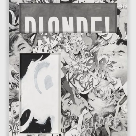 Anna Park, Picture that, 2024, charcoal, ink, paint, foam, paper mounted on panel, 228.6 x 177.8 x 10.8 cm © Anna Park, Courtesy of the artist
